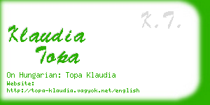 klaudia topa business card